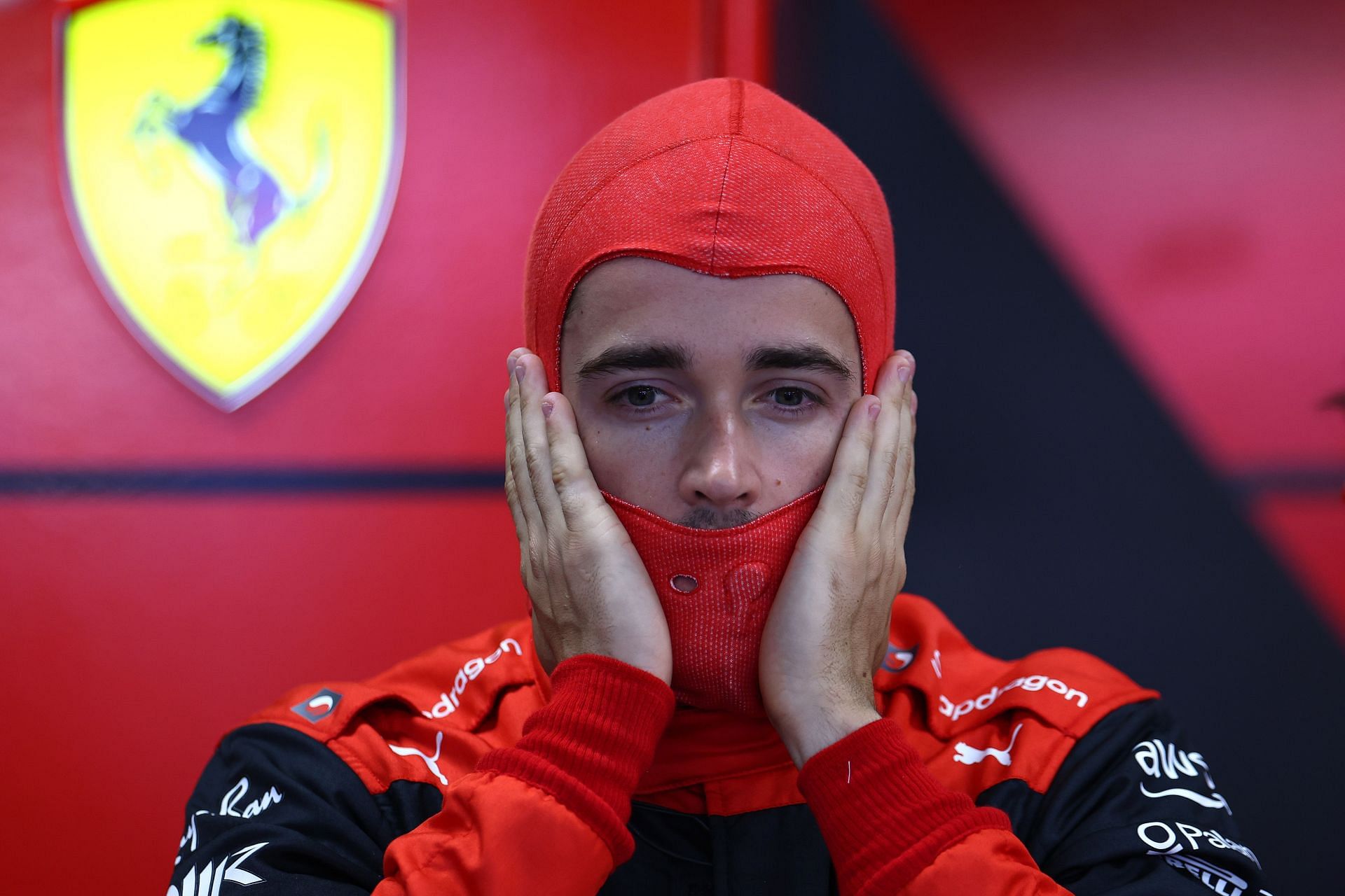 Ferrari driver Charles Leclerc prior to the 2022 F1 Spanish GP in Barcelona. (Photo by Lars Baron/Getty Images)