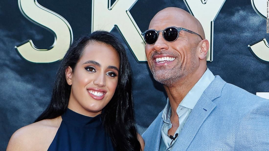 The Rock with his daughter at an event