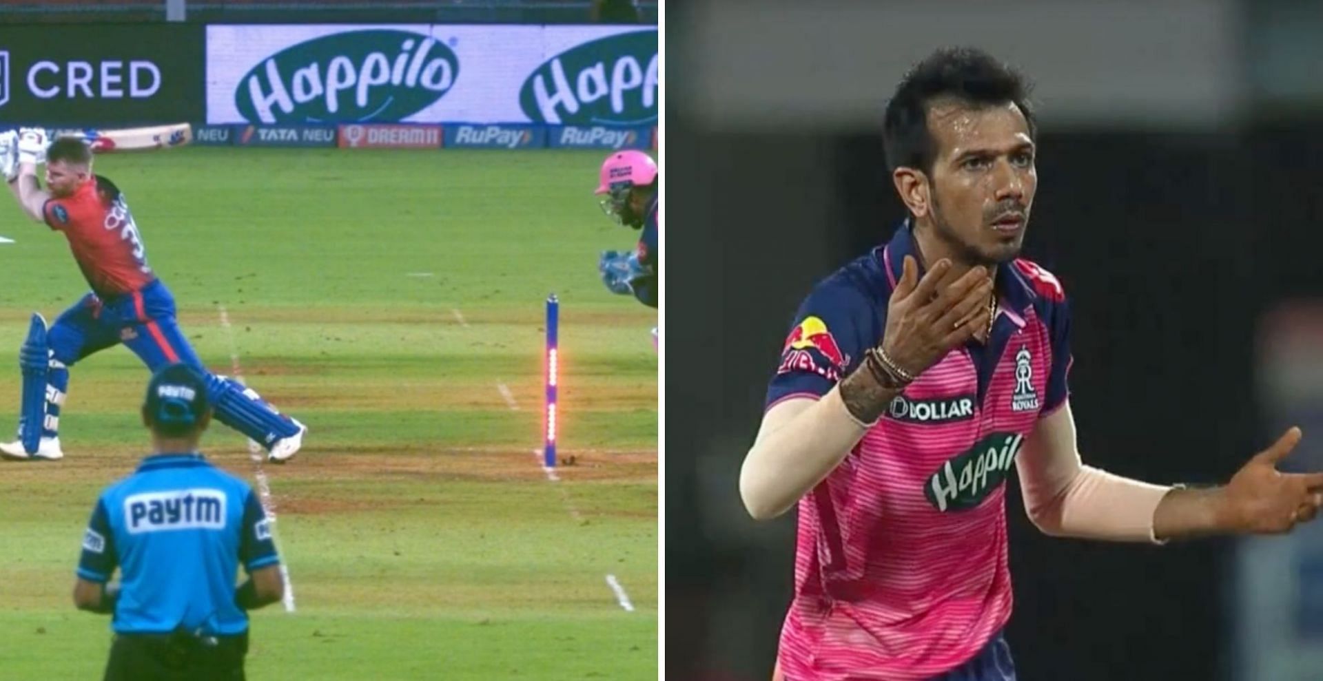 Yuzvendra Chahal was unlucky to not get David Warner out (Credi: BCCI/IPL)