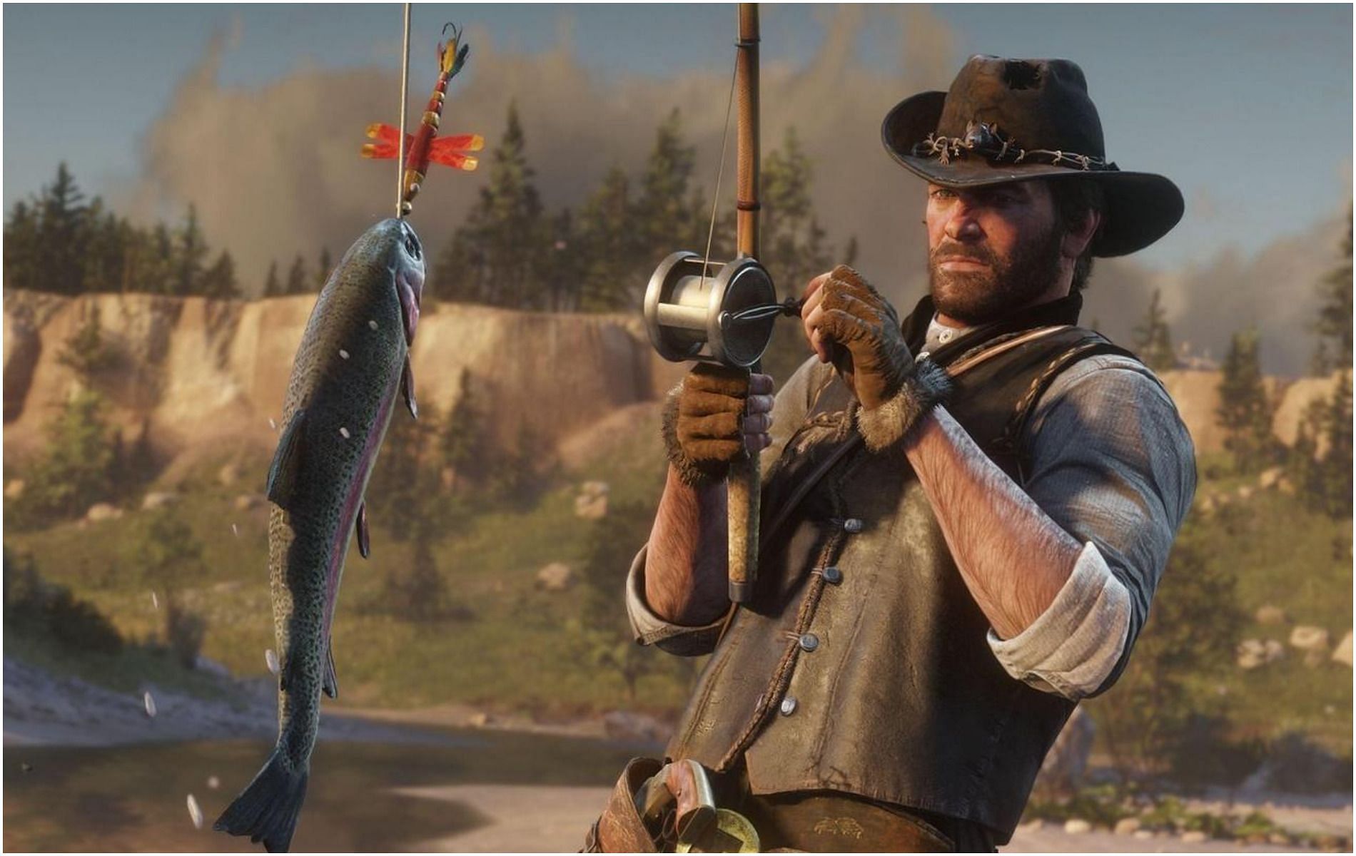 Take a back seat and fish for some fresh chow (Image via Rockstar)