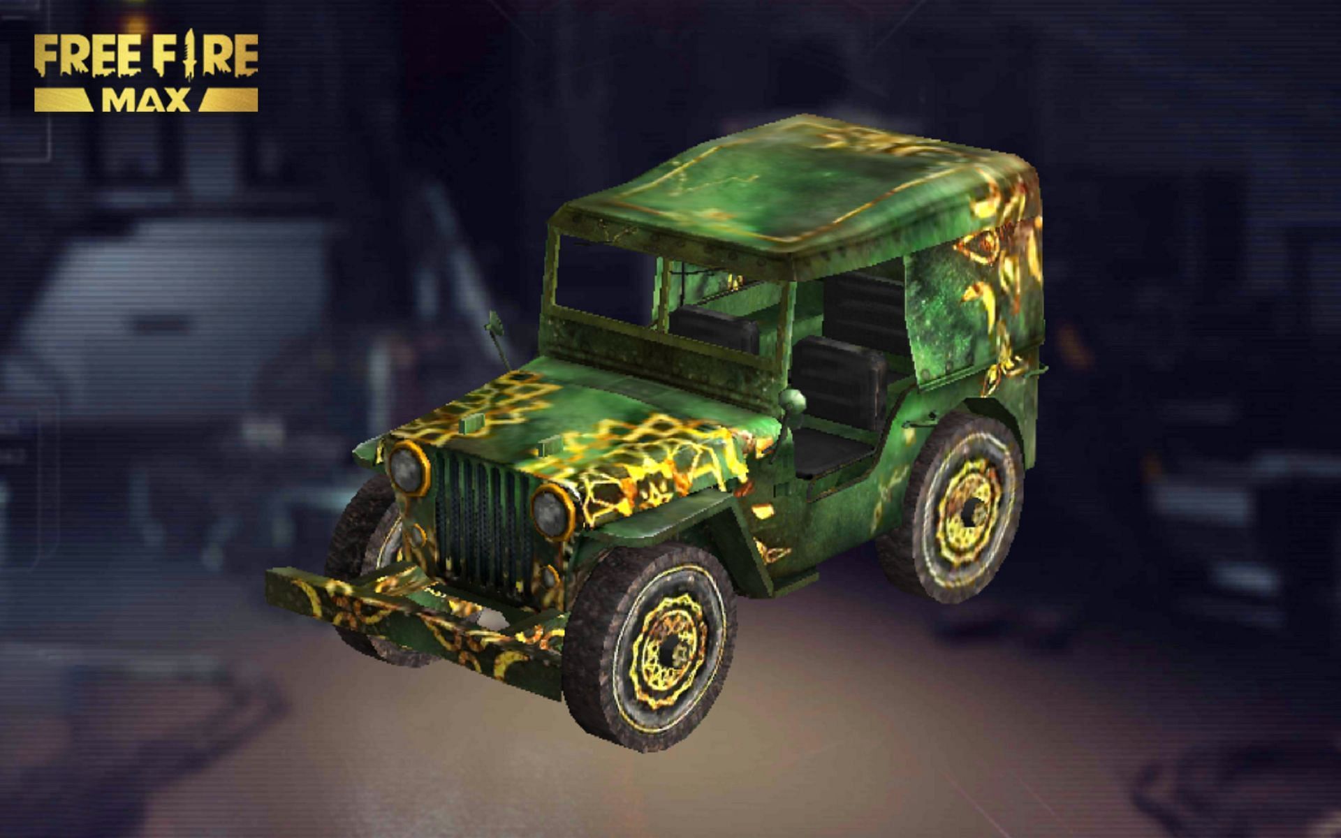 This is how the free Emerald Shimmer Jeep skin looks in Free Fire MAX (Image via Garena)