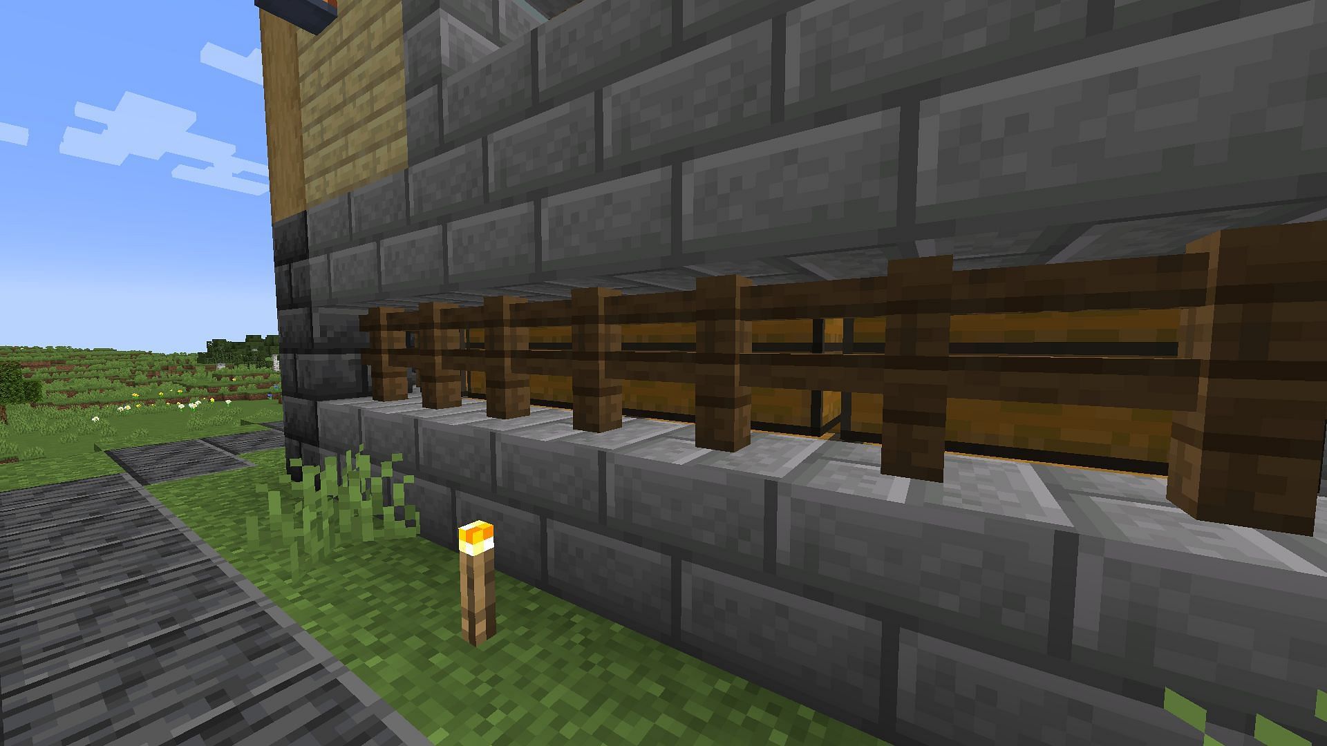 Stone bricks for reinforcement (Image via Minecraft)