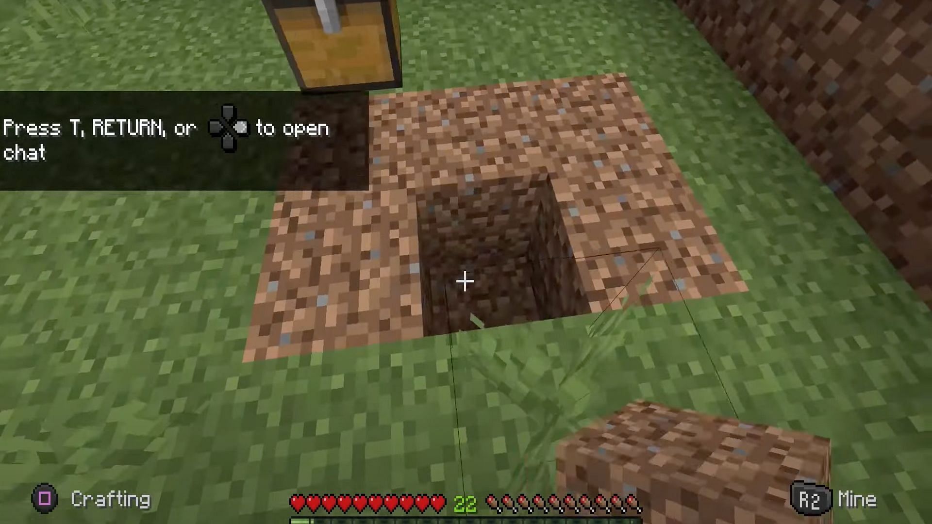 Quickly place back the dirt into the hole (Image via SuperXee/YouTube)