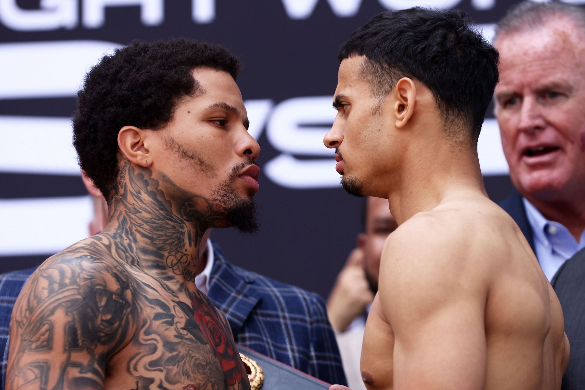 Rolly Romero reacts to Gervonta Davis pushing him