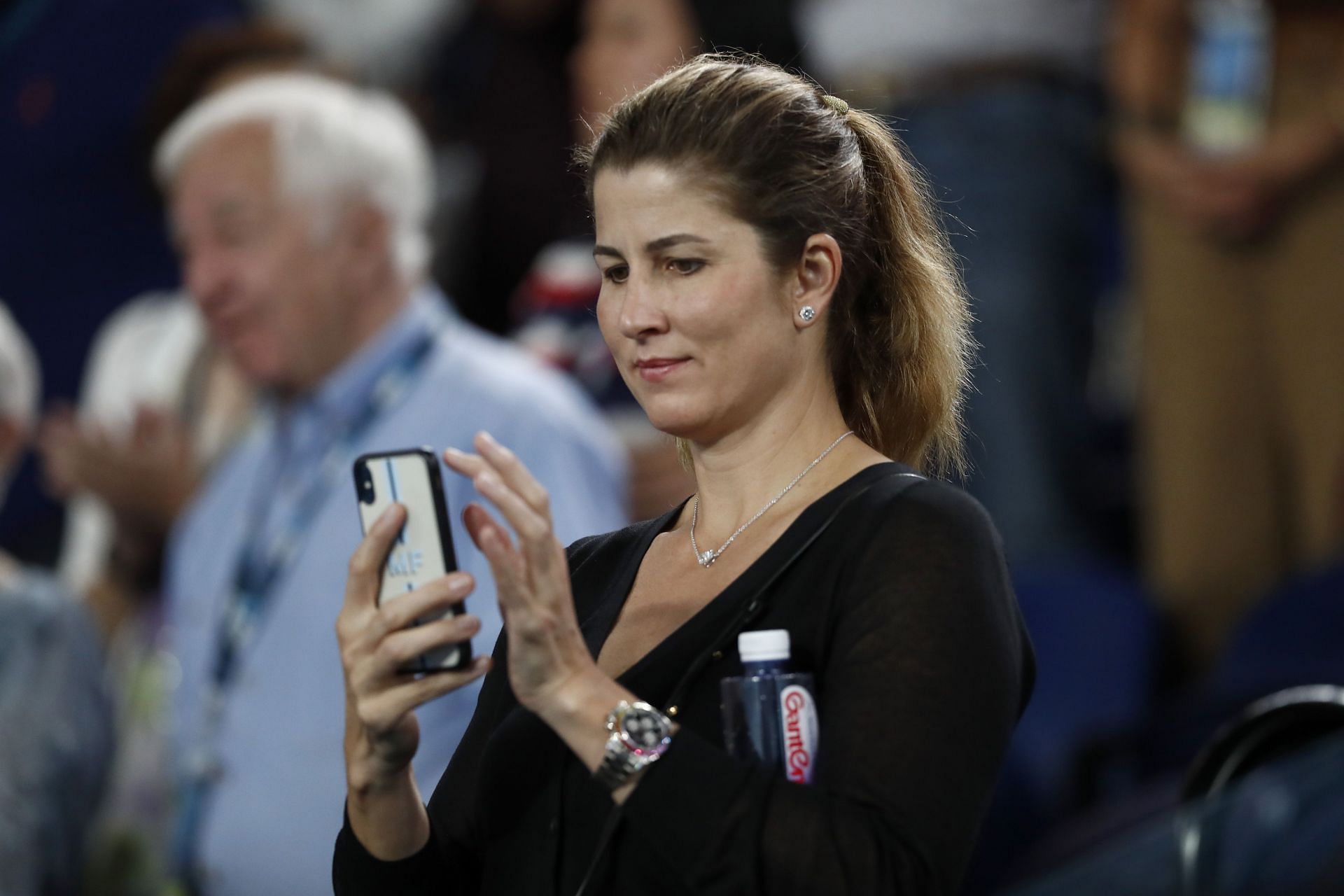 Roger Federer&#039;s wife, Mirka, during the 2020 Australian Open.