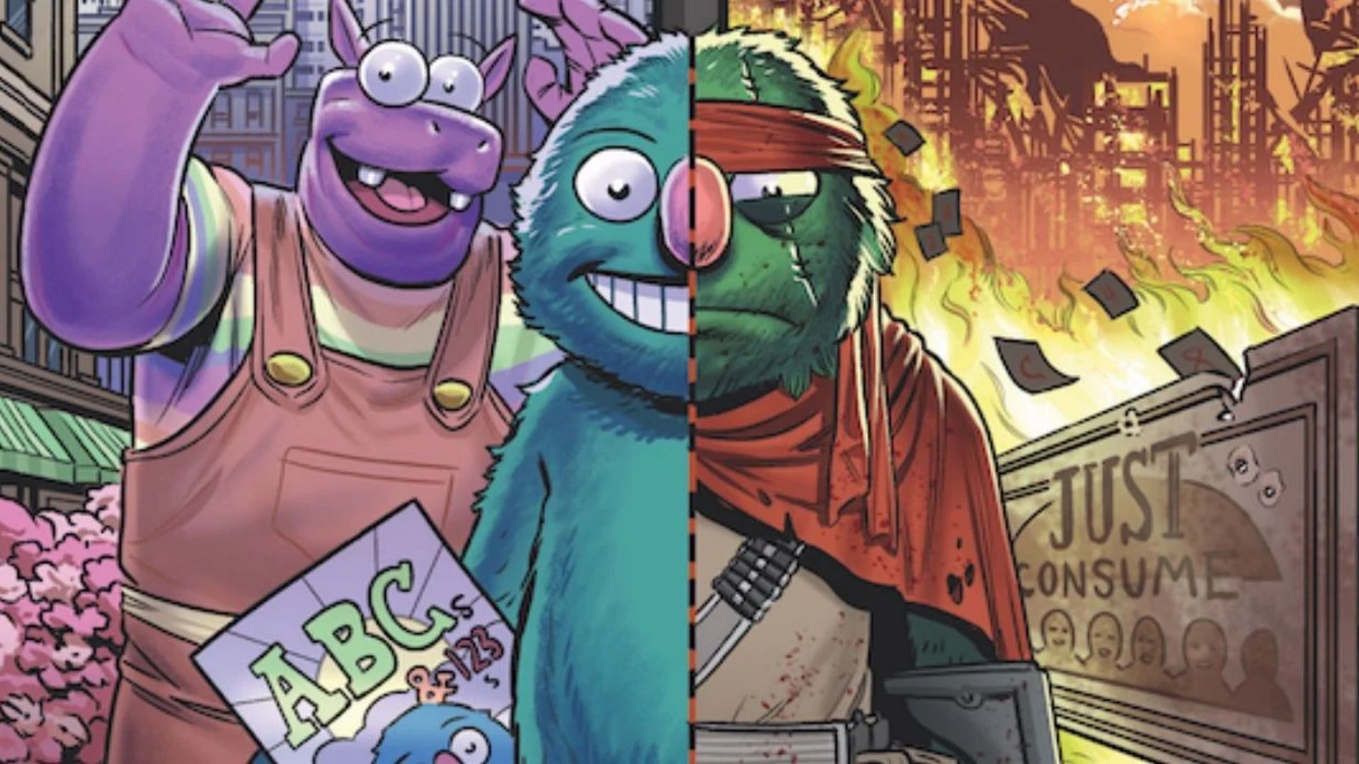 Sesame Street turns dark in this version by Rick and Morty writers (Image via Dark Horse)