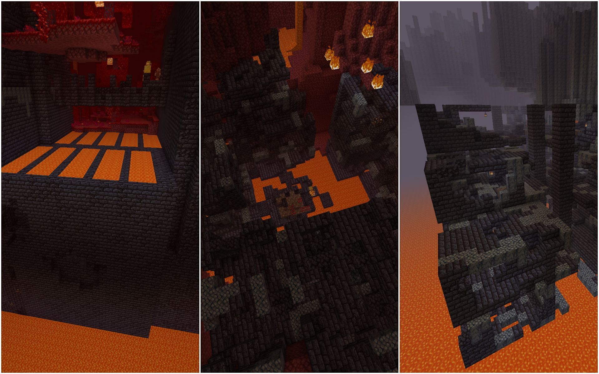 Different variants of the same structure (Image via Minecraft)