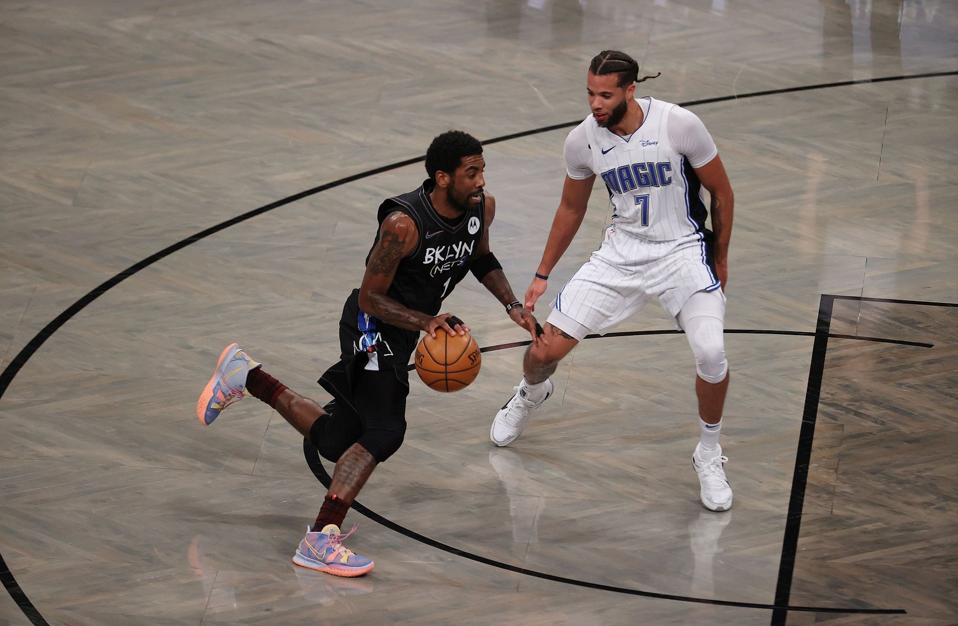 Orlando Magic v Brooklyn Nets - Kyrie Irving and Michael Carter-Williams Portland Trail Blazers v New York Knicks