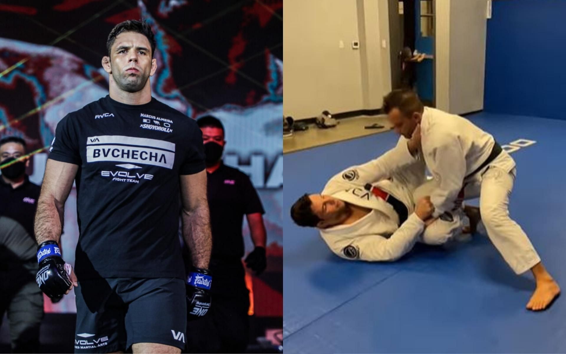 Marcus &#039;Buchecha&#039; Almeida shows off some cool techniques from half-guard bottom. (Images courtesy: ONE Championship, @marcusbuchecha on Instagram)