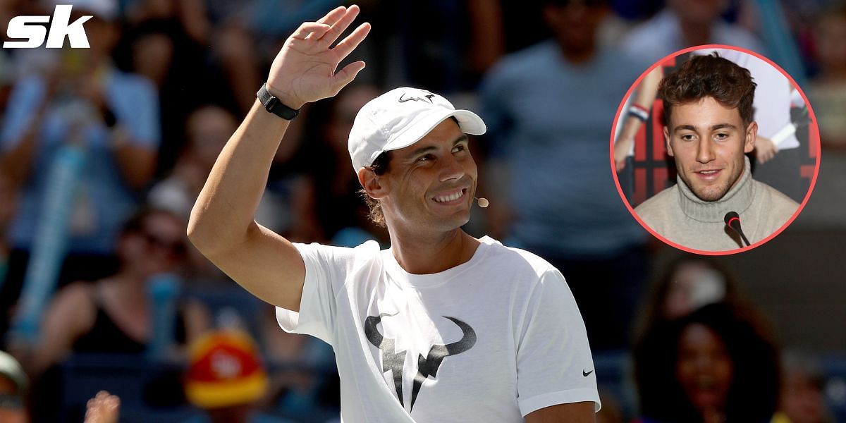 Casper Ruud (inset) has hailed Rafael Nadal for setting a great example, both on and off the court
