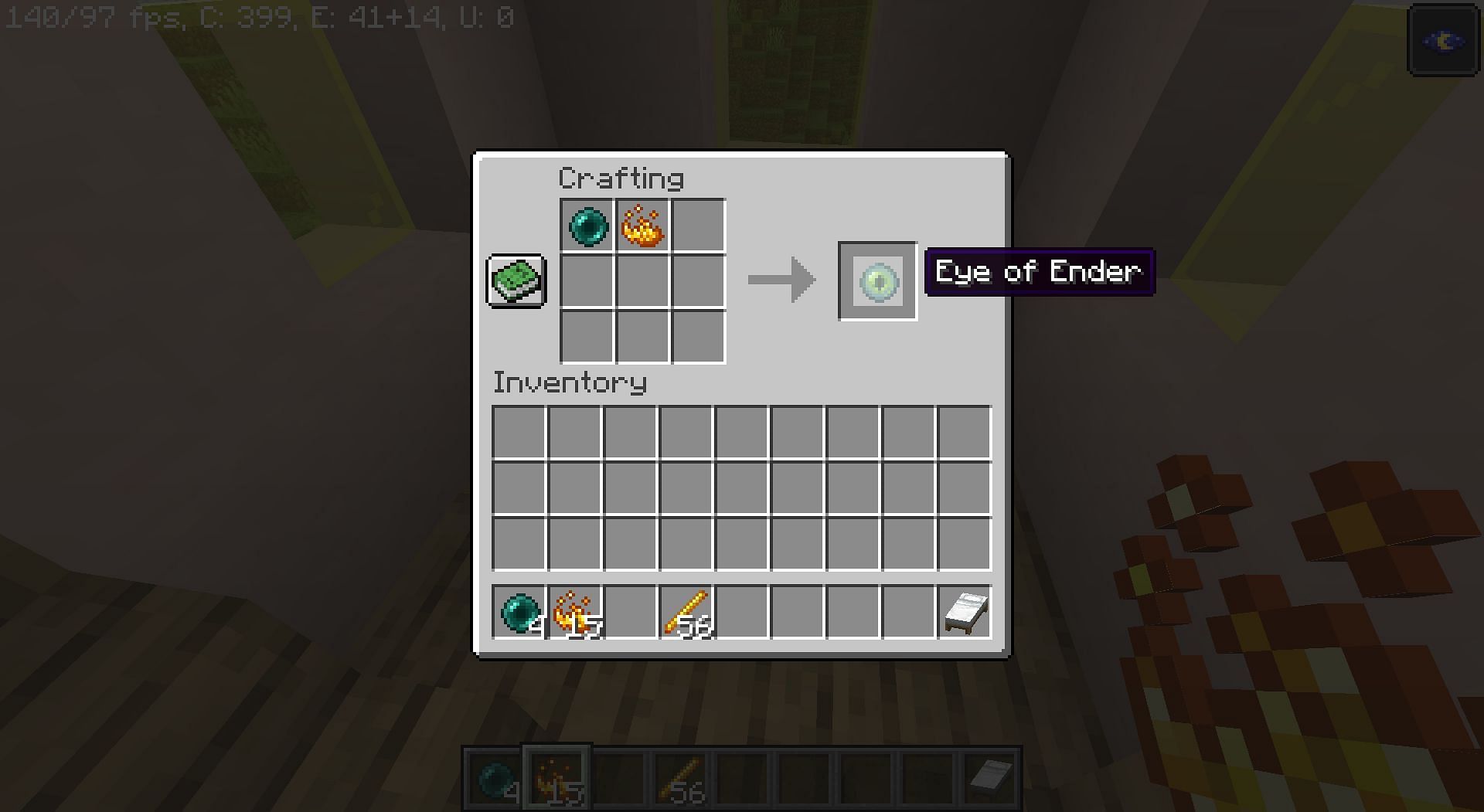 Eye of Ender crafting recipe (Image via Minecraft)