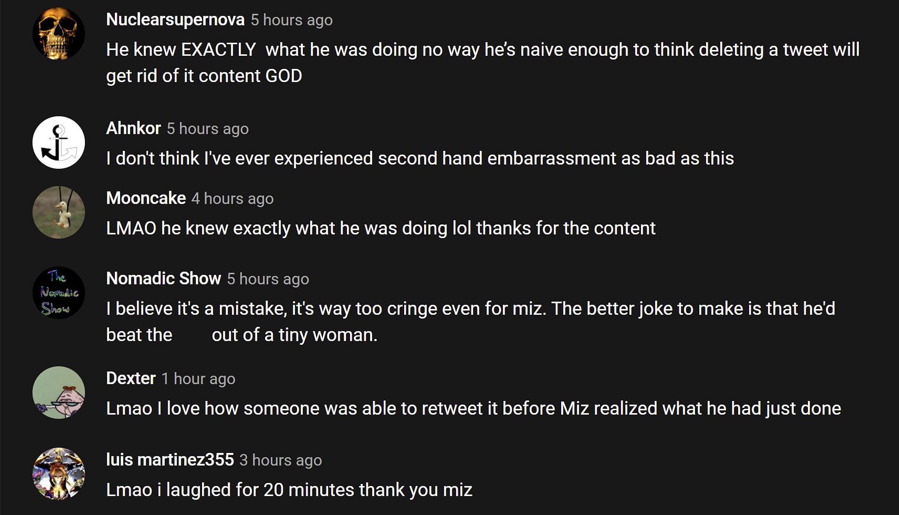 Fans in the YouTube comment section reacting to the streamer&#039;s tweet (Images via MizkifClips/YouTube)