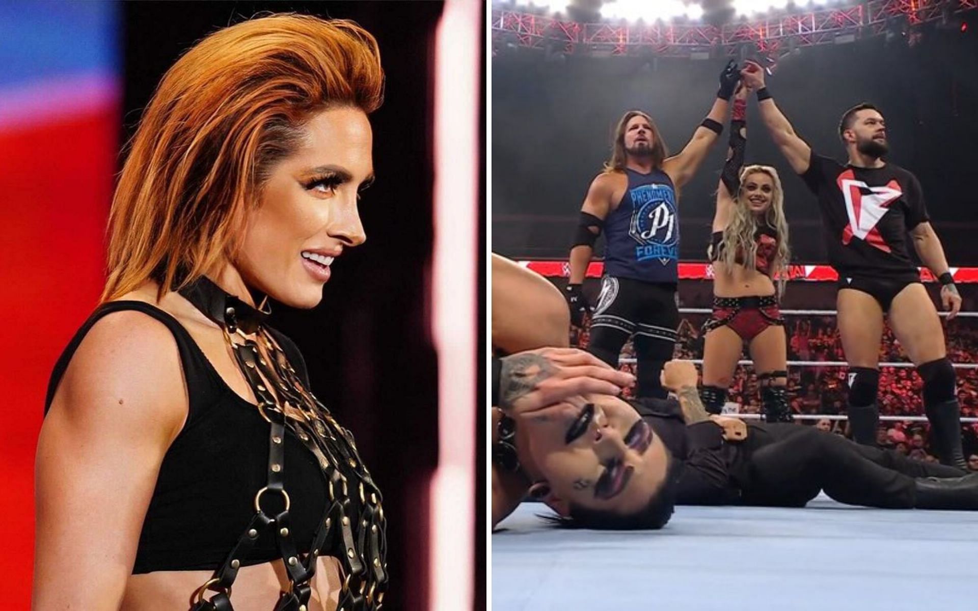 Becky Lynch (left); The Judgment Day (right)