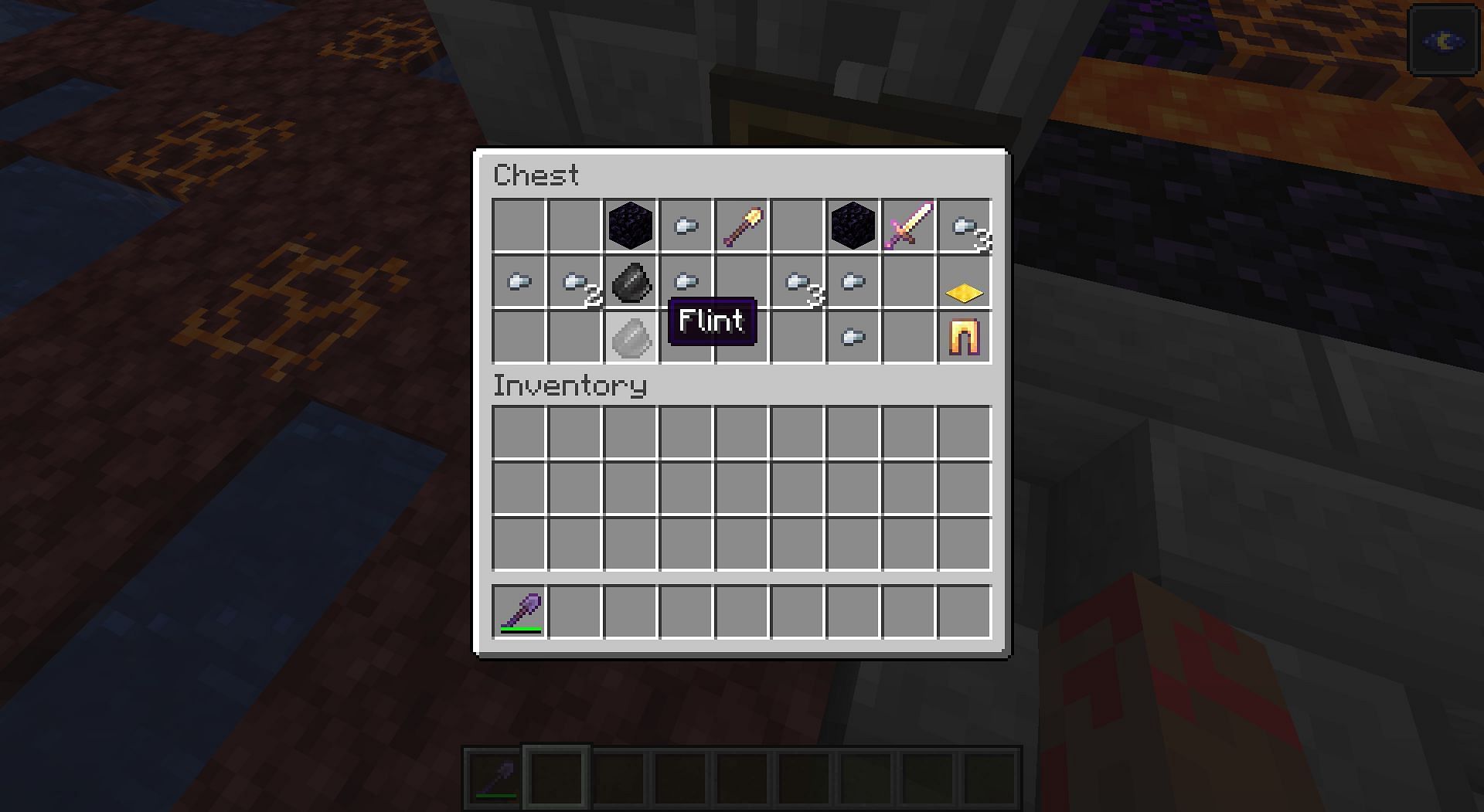 The item can be found in a ruined portal chest (Image via Minecraft 1.18)