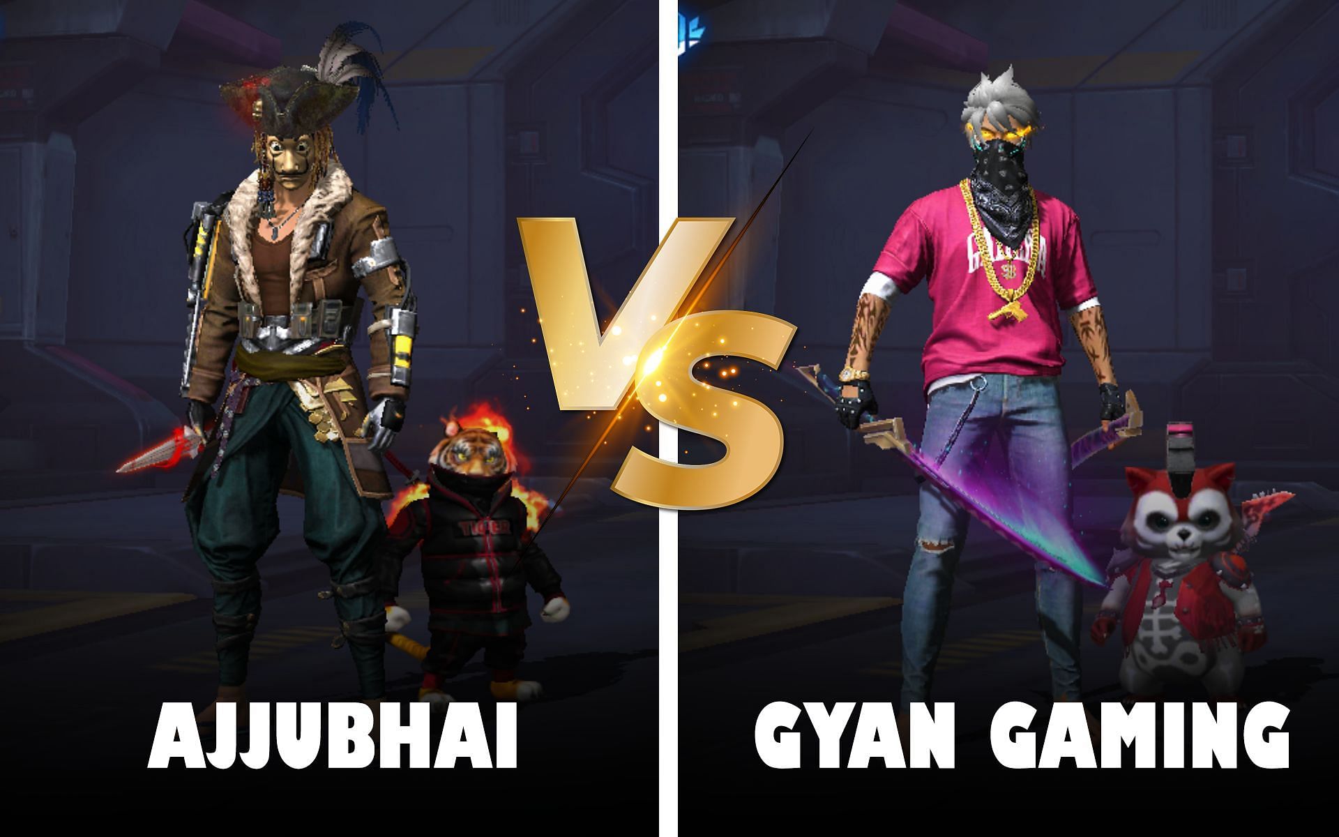 Comparing the stats of Ajjubhai and Gyan Gaming (Image via Sportskeeda)