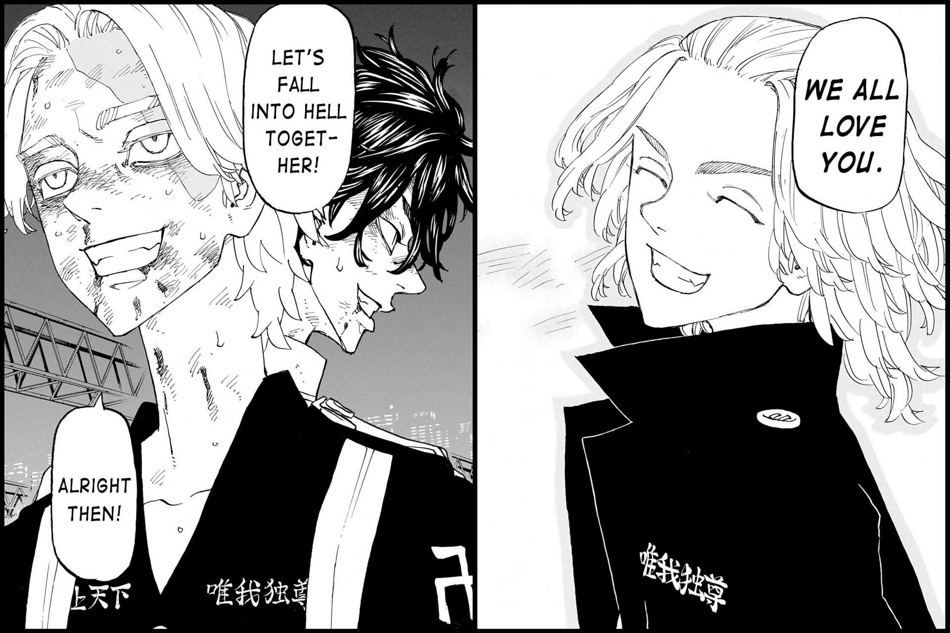 Kokonoi, Inui, and Mikey in chapter 252 (Image via Kodansha)