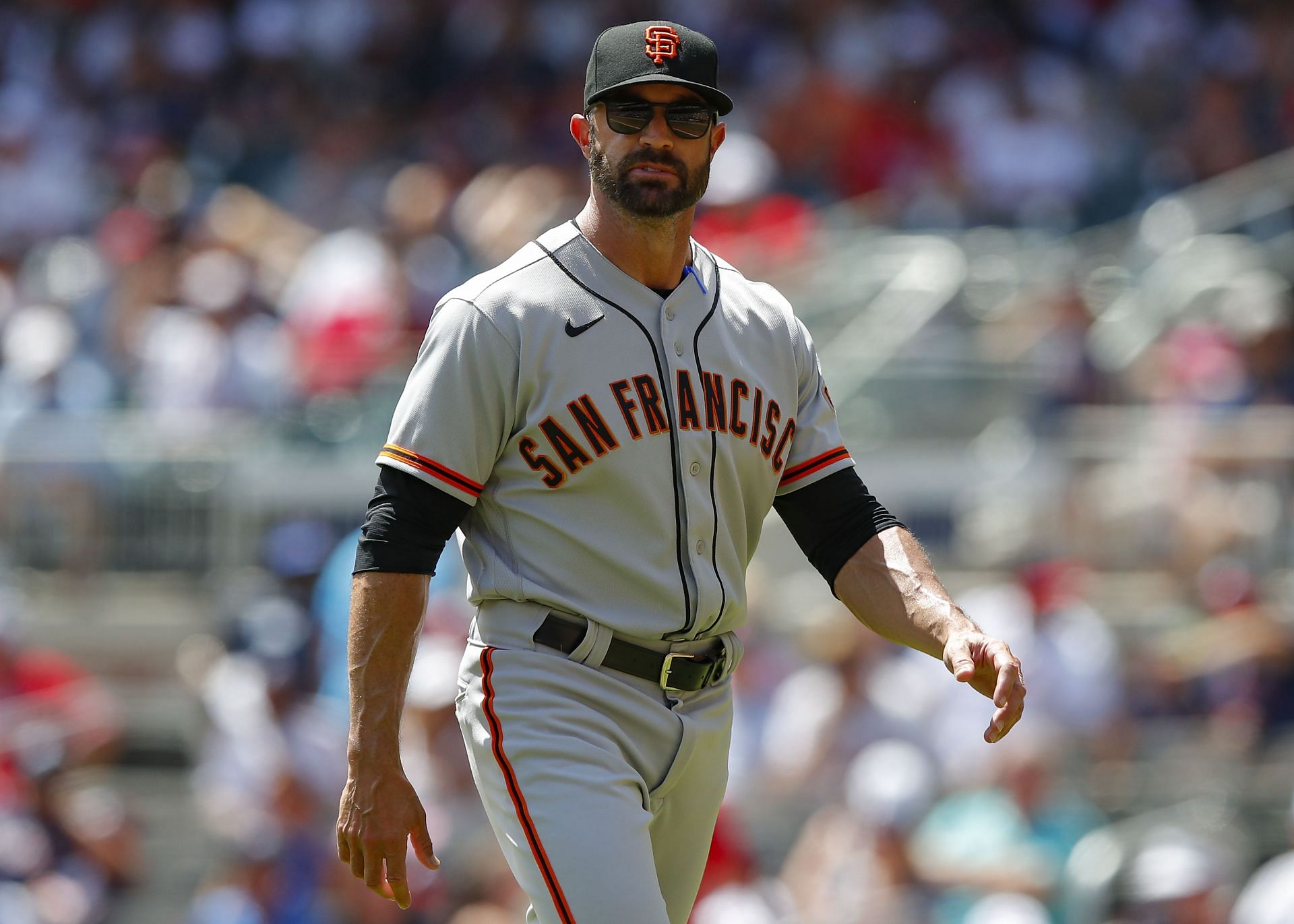 San Francisco Giants manager Gabe Kapler will not take the field for the American national anthem