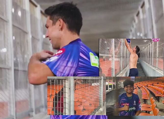 IPL 2022: [Watch] A young fan switches from RCB to RR after Trent Boult gifts him his jersey