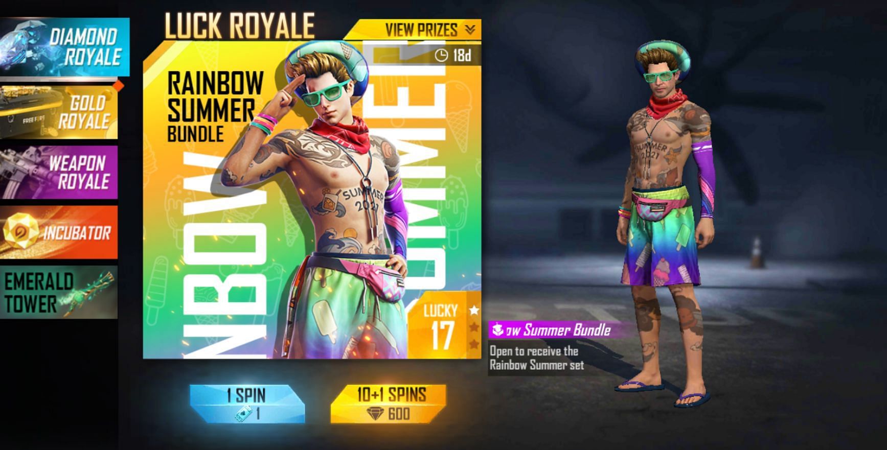 Rewards in the lucky royale section are overpriced most of the time (Image via Garena)