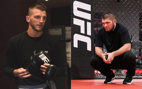 Dan Hooker (left), Khabib Nurmagomedov (right) [Image courtesy: @khabib_nurmagomedov and @danhangman via Instagram]