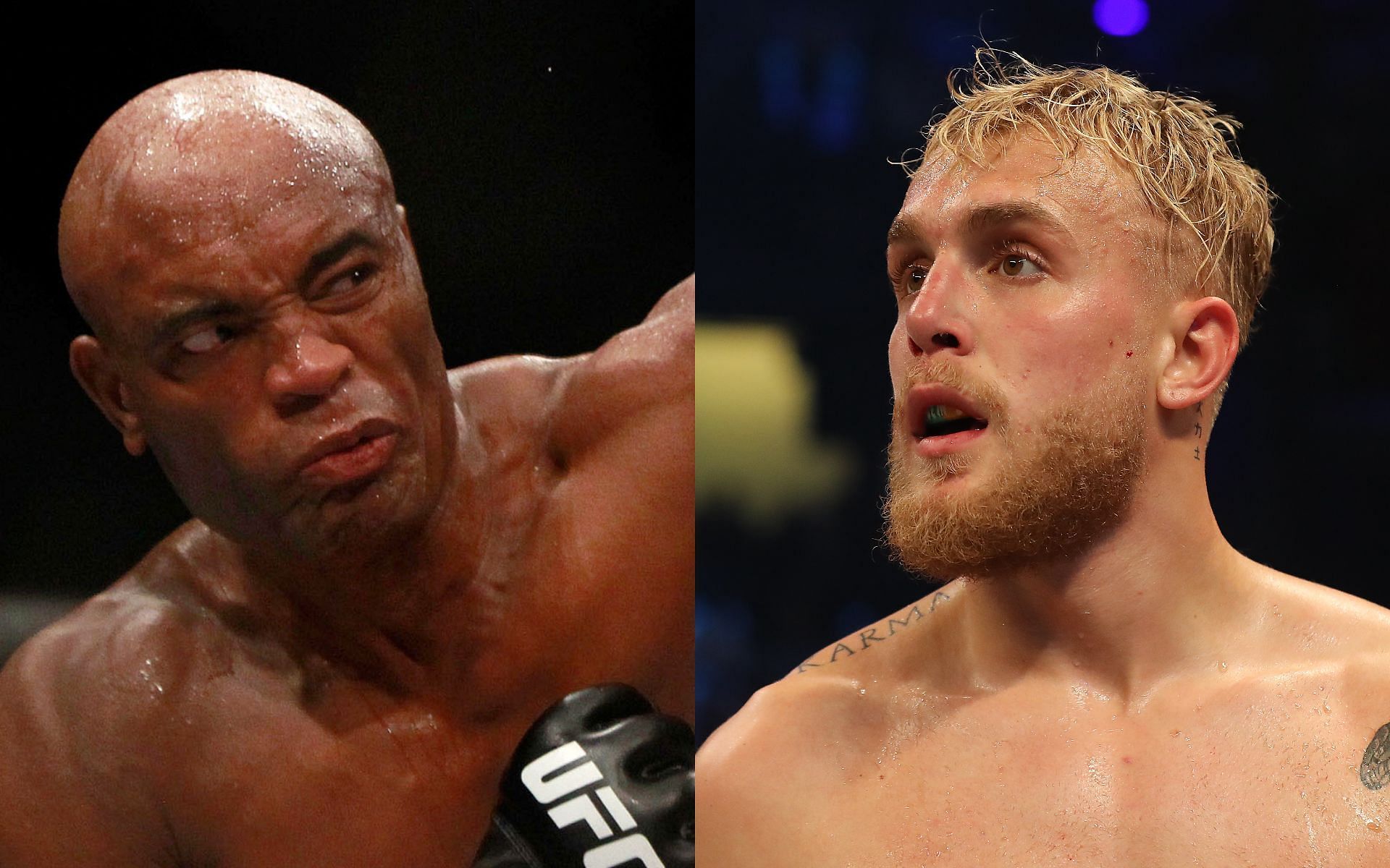 Anderson Silva (left) and Jake Paul (right) (Images via Getty)