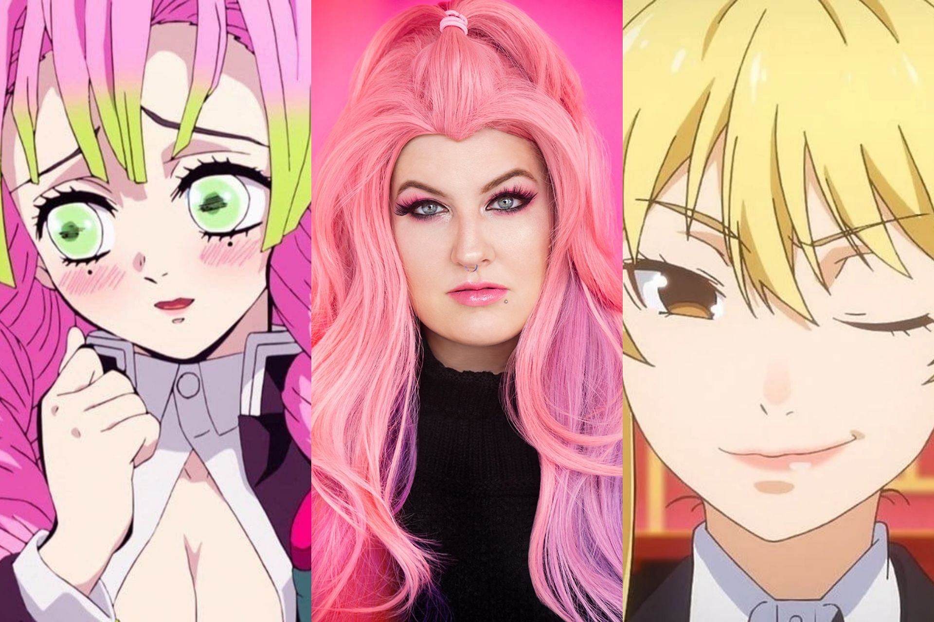 Kira Buckland and two anime characters that she voiced (Image via Sportskeeda)
