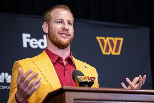 Washington Commanders quarterback Carson Wentz