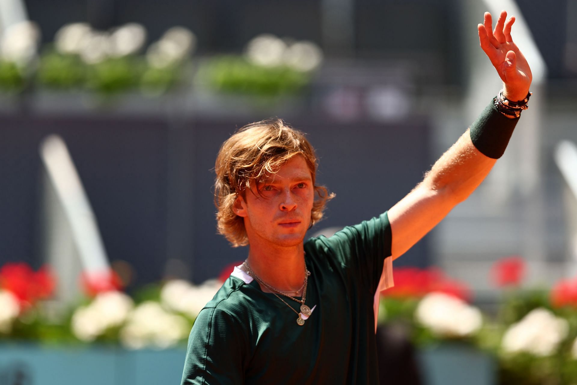 Andrey Rublev at the 2022 Madrid Open.