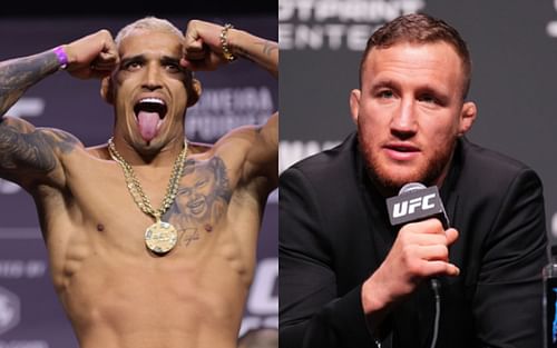 Charles Oliveira (left); Justin Gaethje (right)