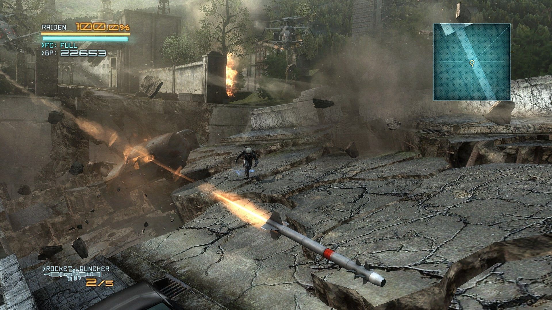 There are a variety of action set pieces (Image via Metal Gear Rising: Revengeance)