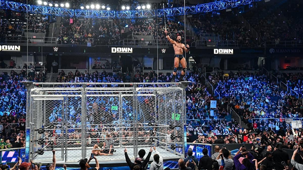 Drew McIntyre celebrated on top of a massive steel structure during last week&#039;s show.