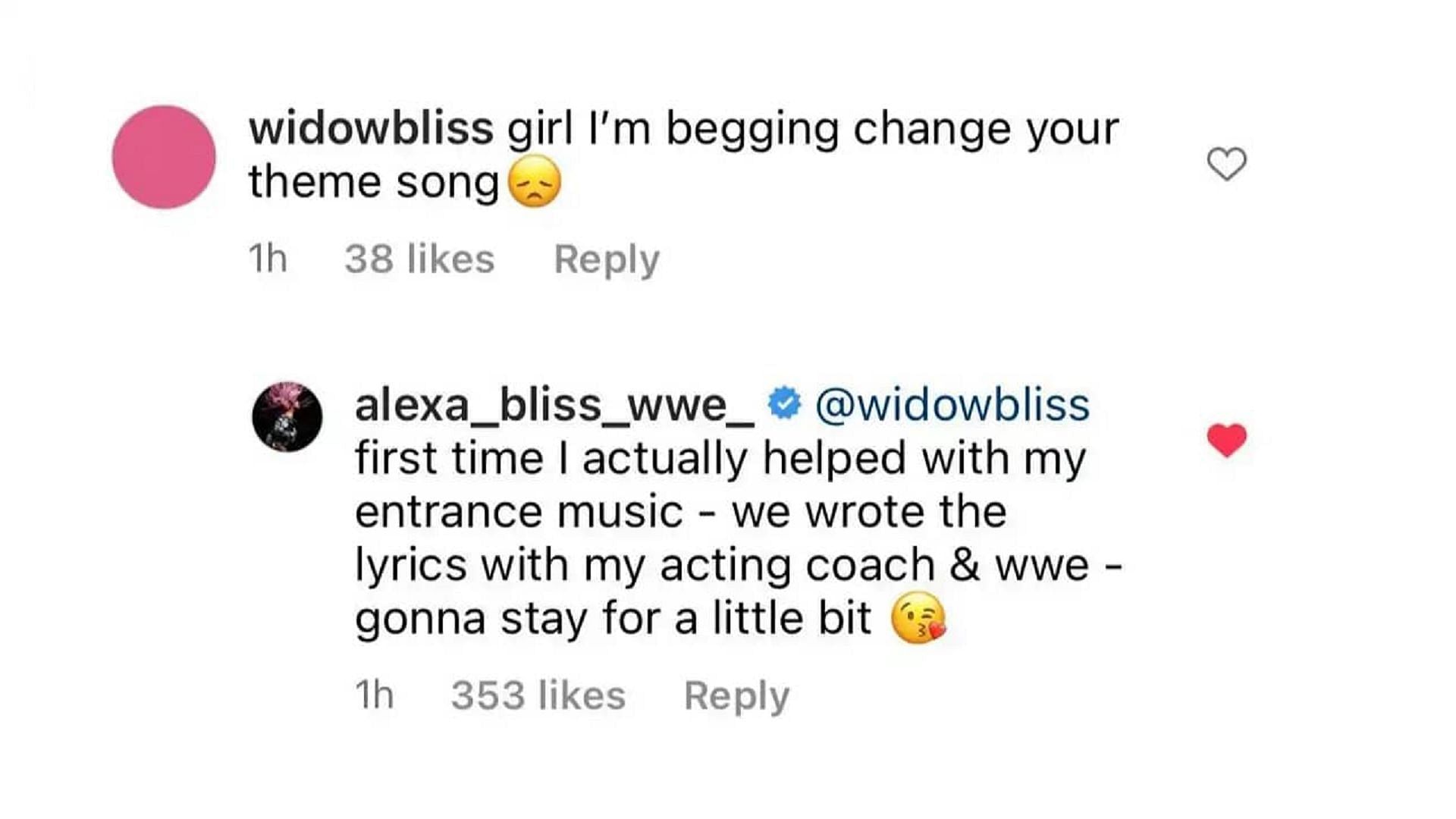 Bliss responds after a fan begs her to change her new music