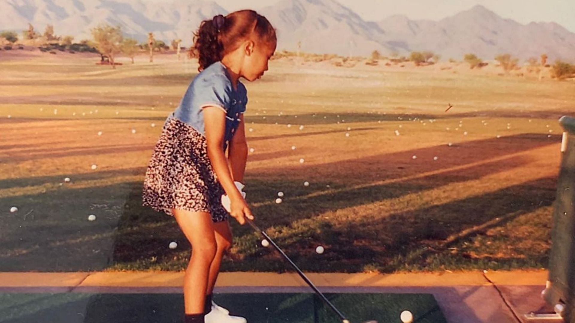 Cheyenne playing golf at the age of 6.