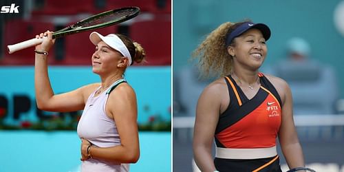 Amanda Anisimova (L) and Naomi Osaka.