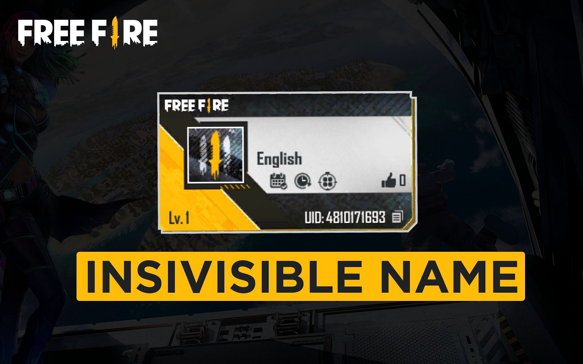 Players can use the Unicode characters to create invisible names in Free Fire (Image via Sportskeeda)