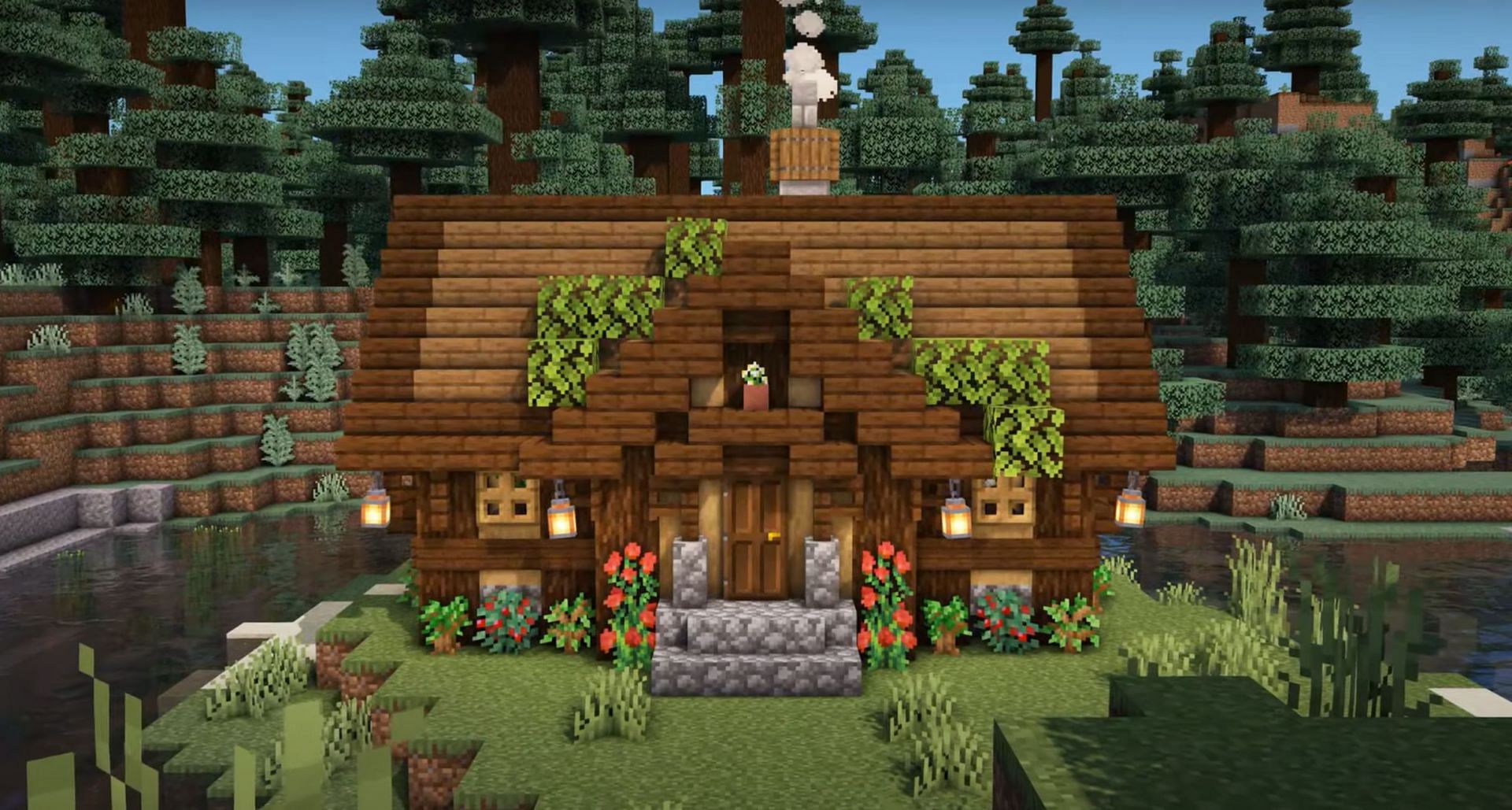 This cottage is small and decorative without requiring any extraneous resources (Image via Ayvocado/YouTube)