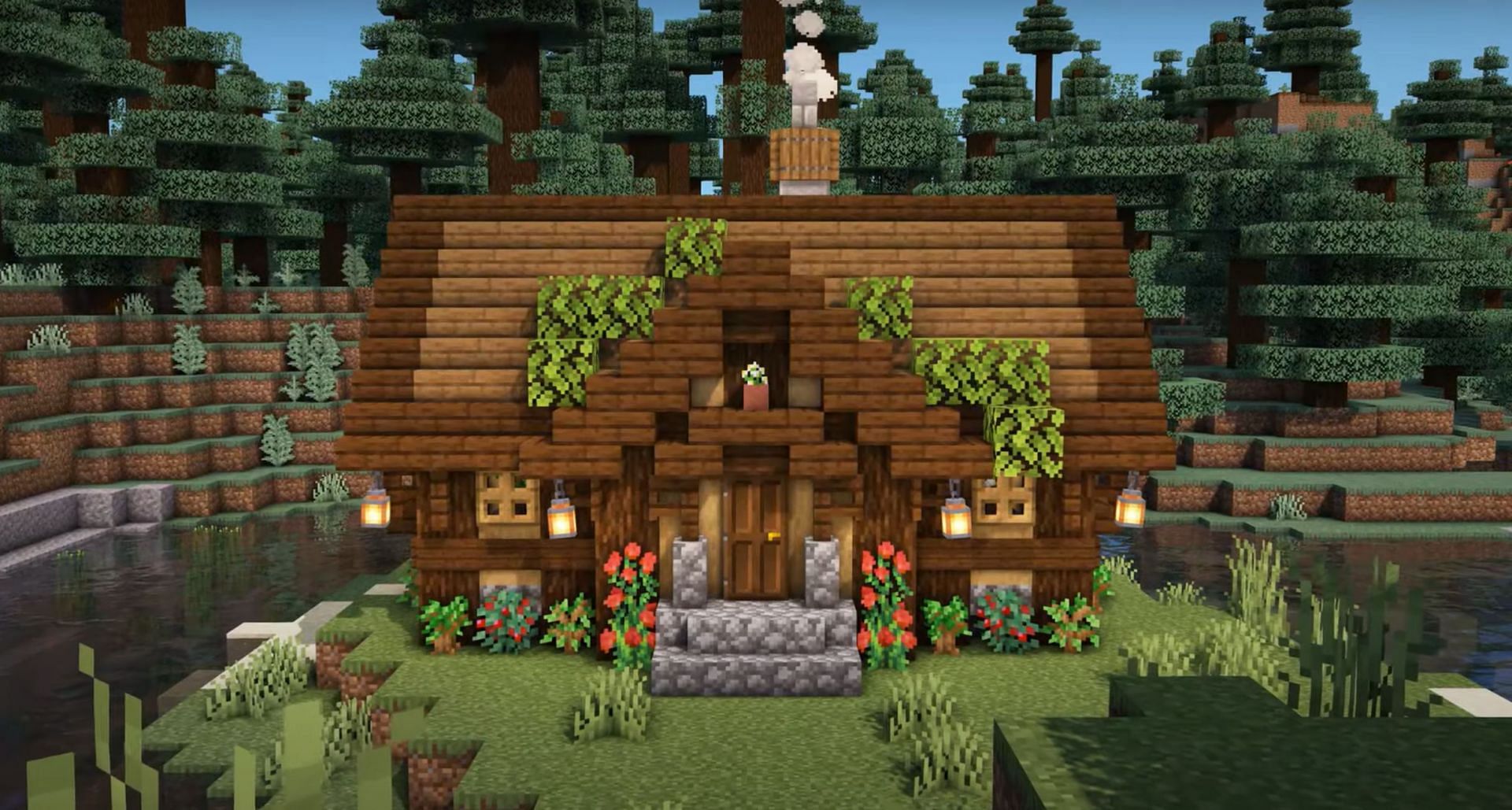 I decorated the interior of my most recent cottage core Minecraft