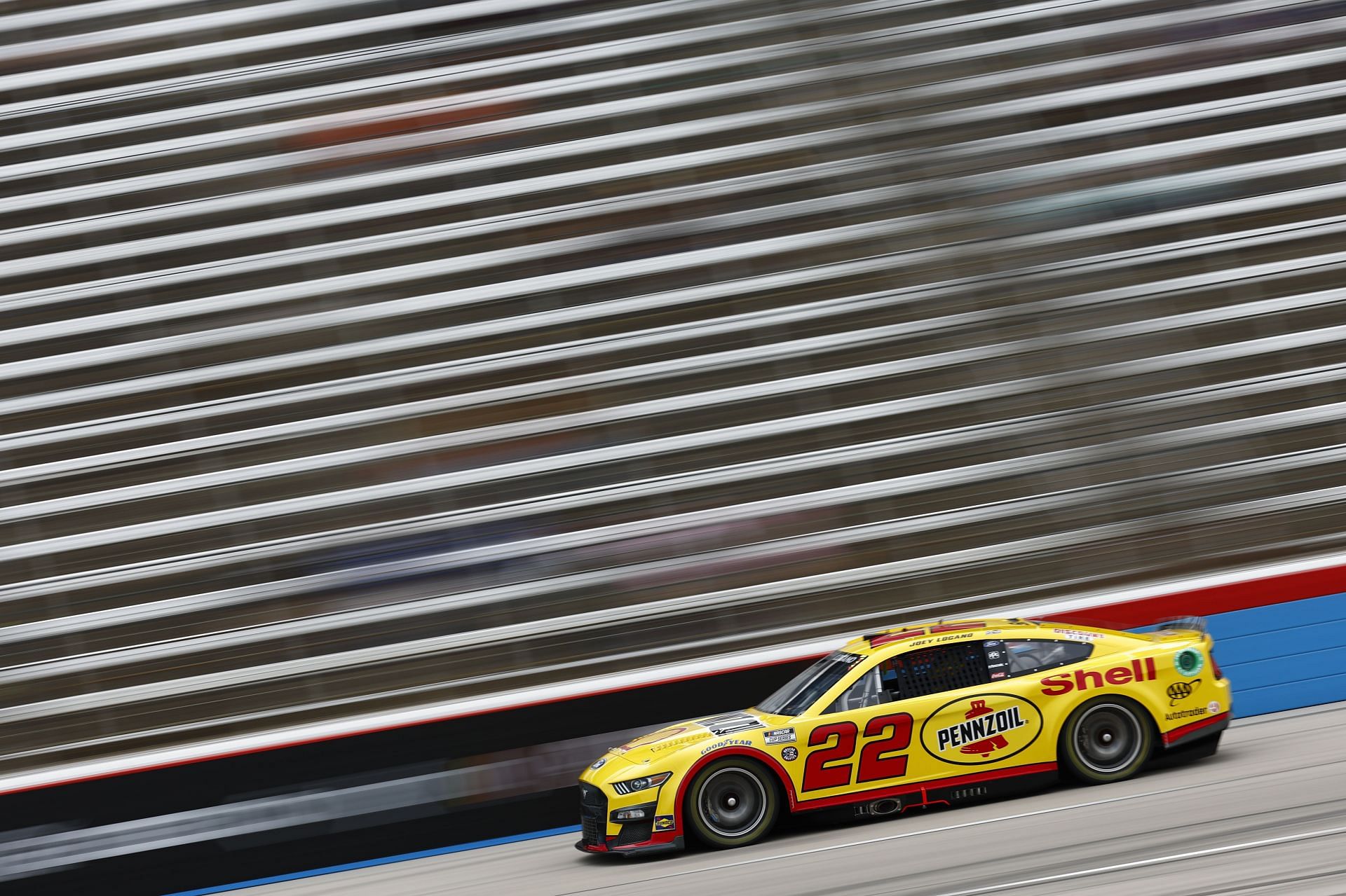 Joey Logano drives during practice for the NASCAR Cup Series All-Star Race at Texas Motor Speedway (Photo by Jared C. Tilton/Getty Images)