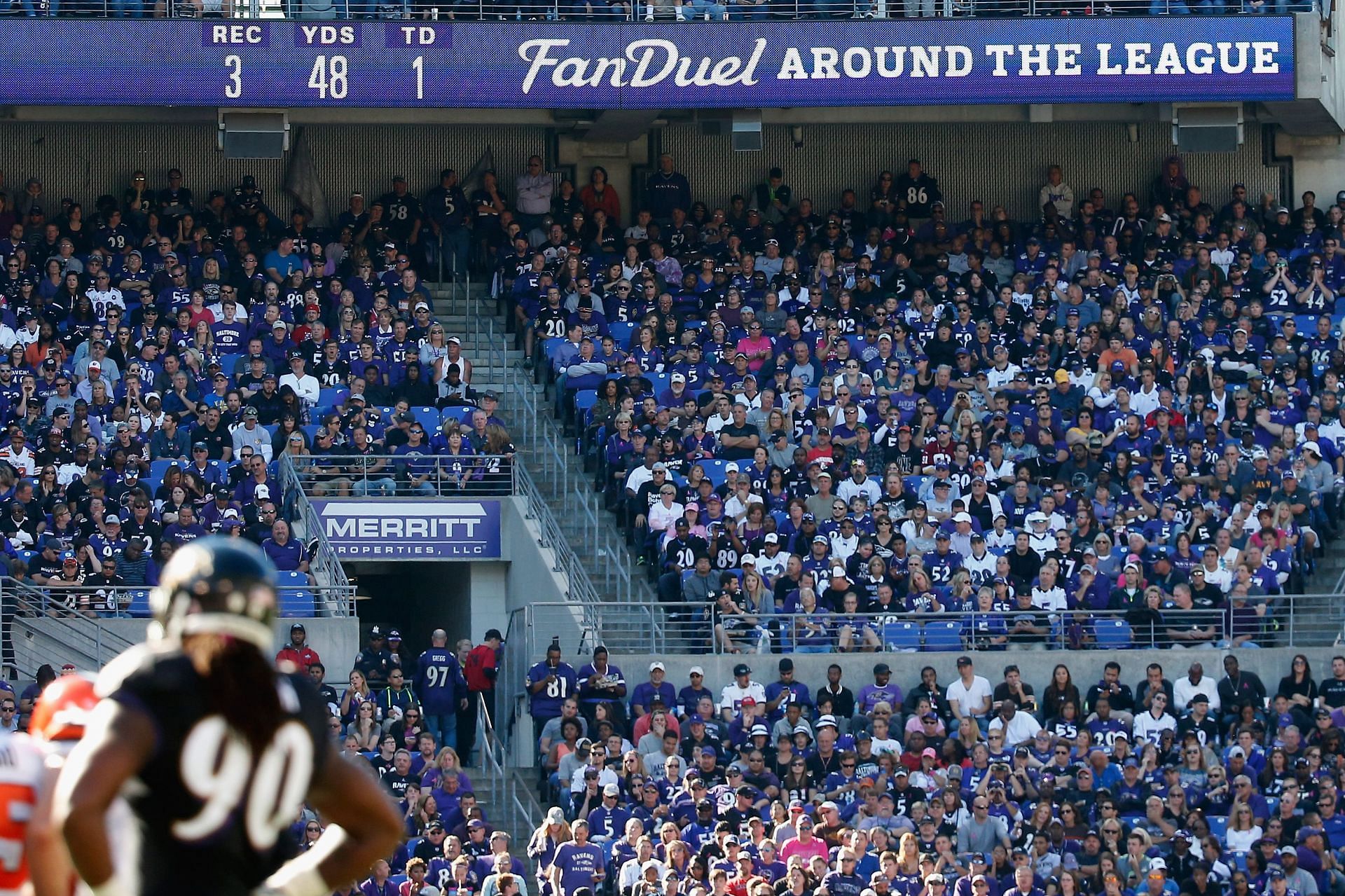 FanDuel advertisement during a Ravens vs Browns game