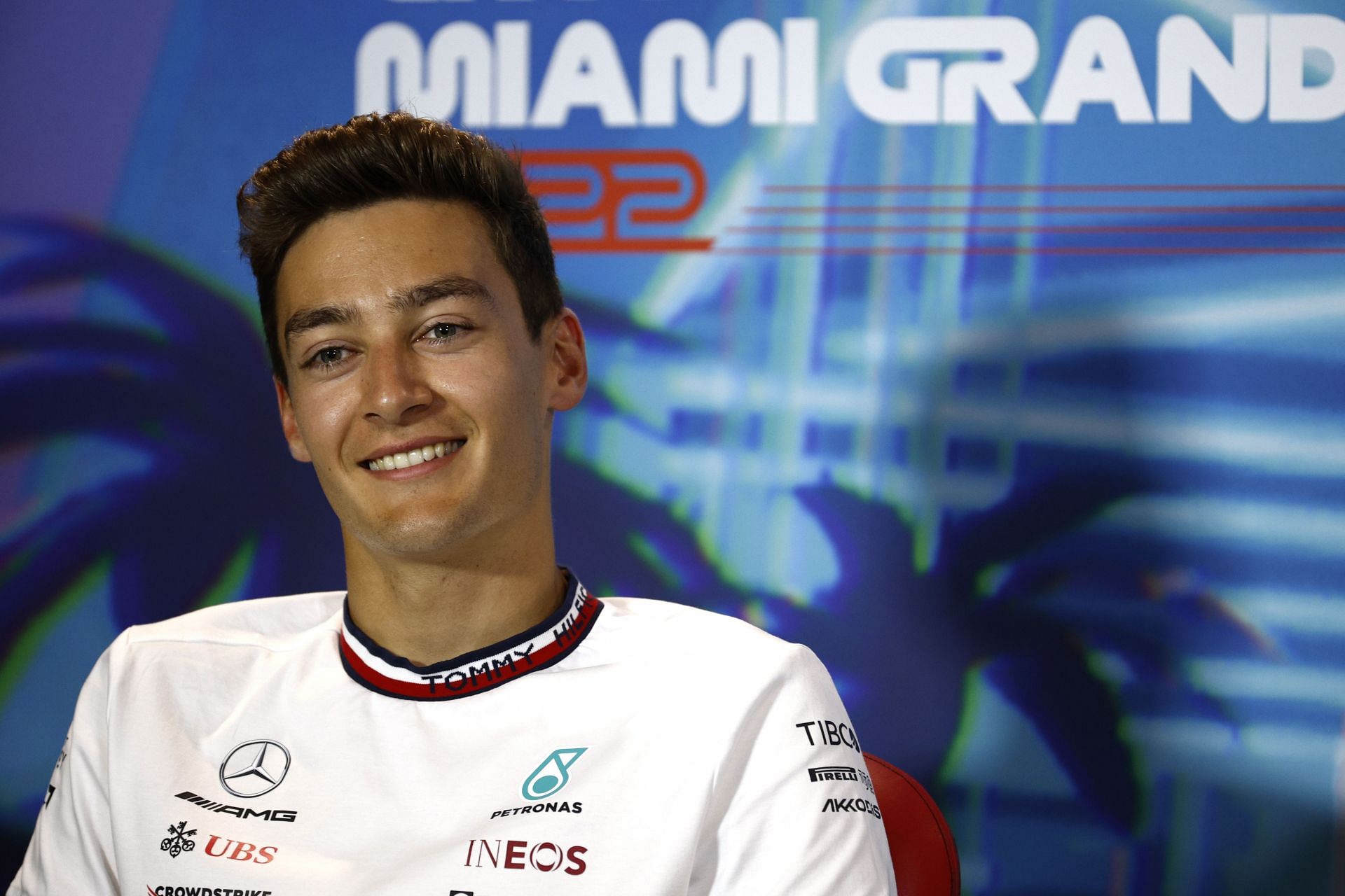 George Russell topped the FP2 standings at the Miami GP