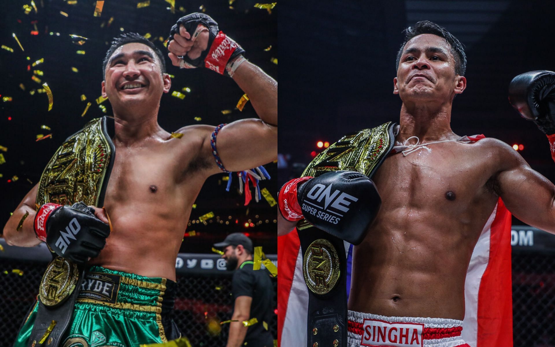 Petchmorakot Petchyindee (left) wants a super fight against Superbon Singha Mawynn (right). [Photos ONE Championship]