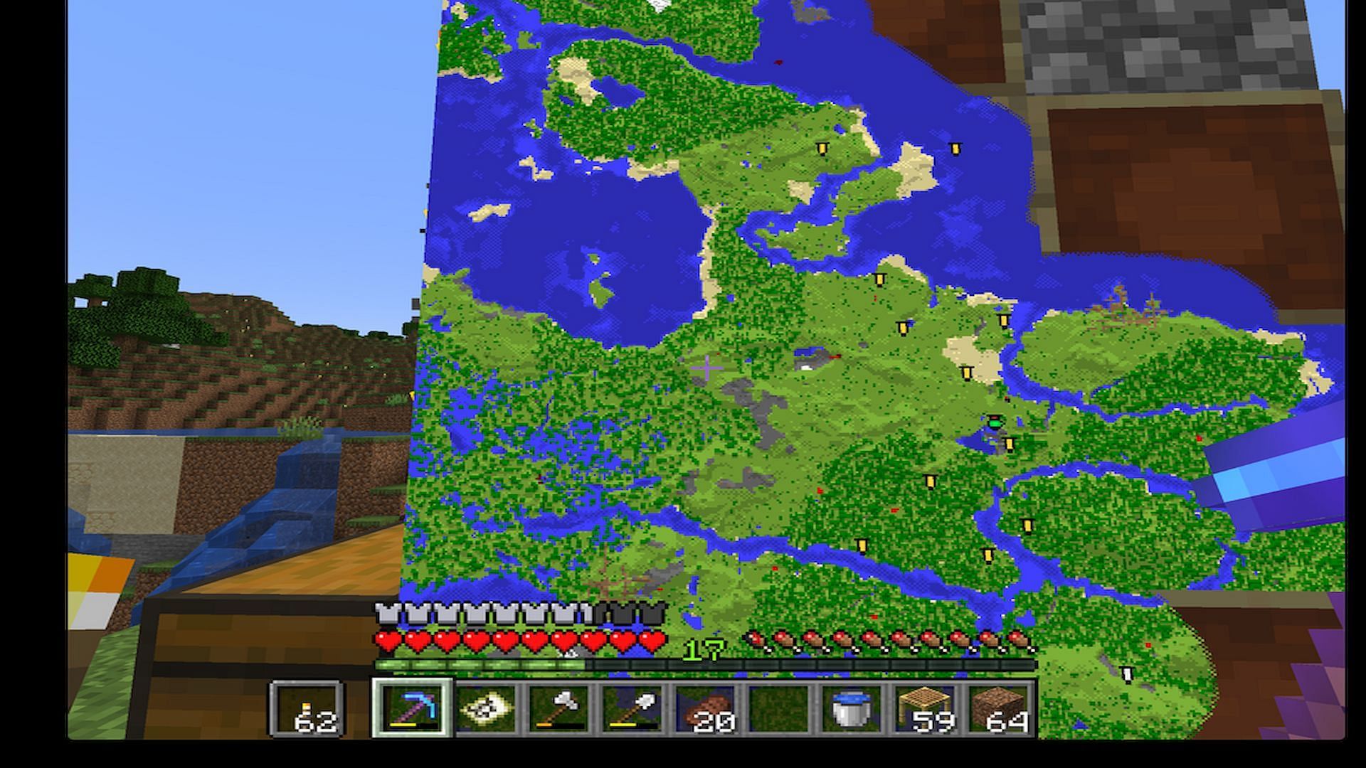 A Minecraft Redditor discovered a very large cave system (Image via u/Pfeffer_Prinz/Reddit)