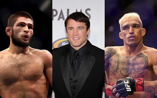 (L to R) Khabib Nurmagomedov, Chael Sonnen, Charles Oliveira