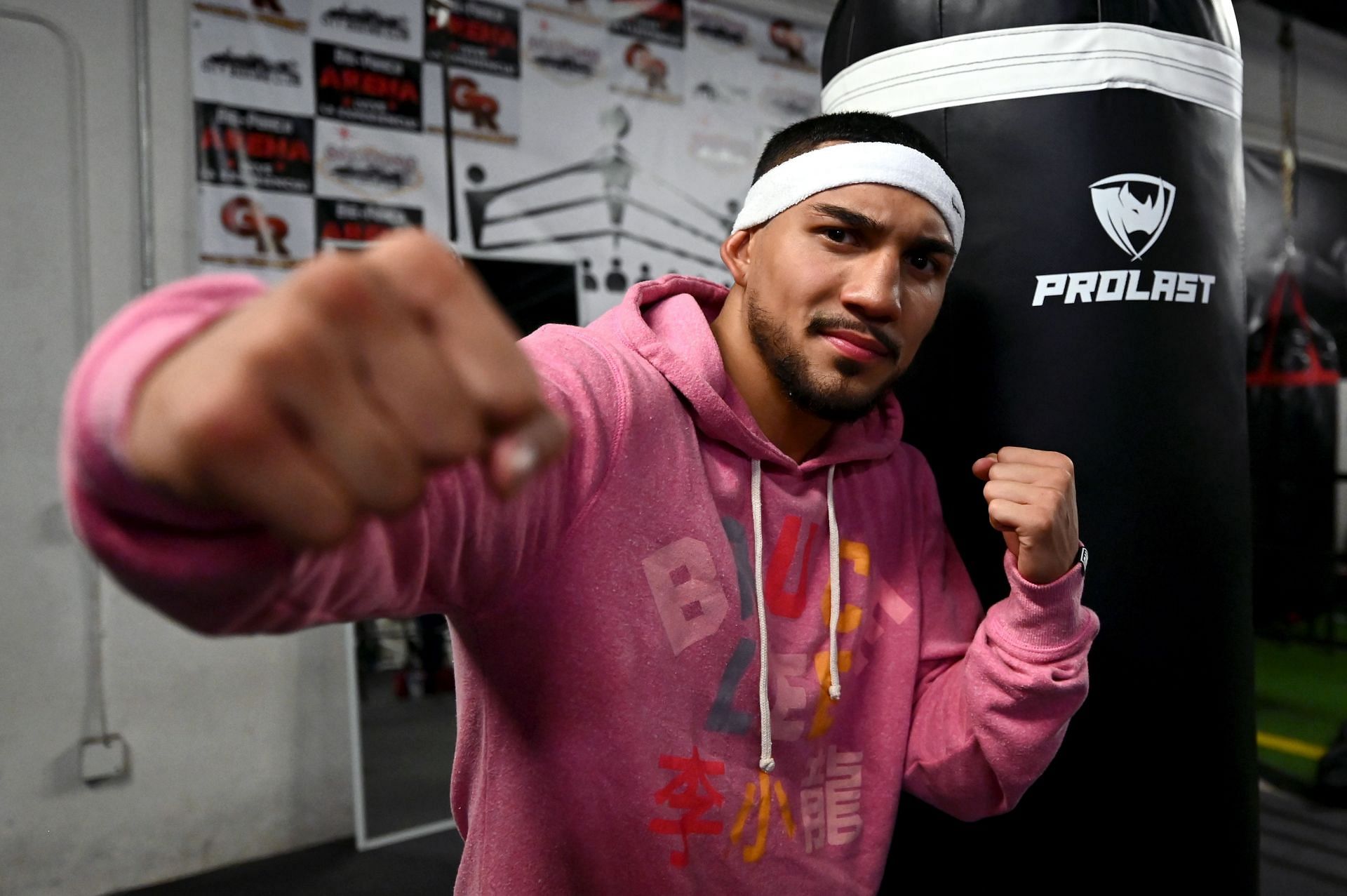 Teofimo Lopez at a media workout