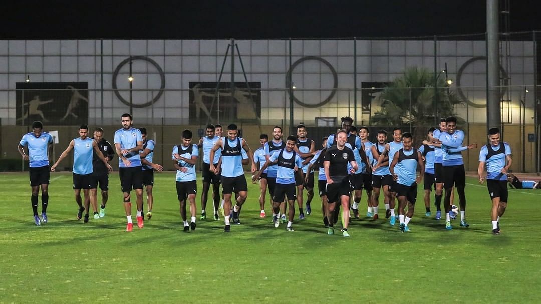 Mumbai City FC players during a training session ahead of their last group game against Iraq&#039;s Al-Quwa Al-Jawiya in the AFC Champions League (Image Courtesy: Mumbai City FC Instagram)