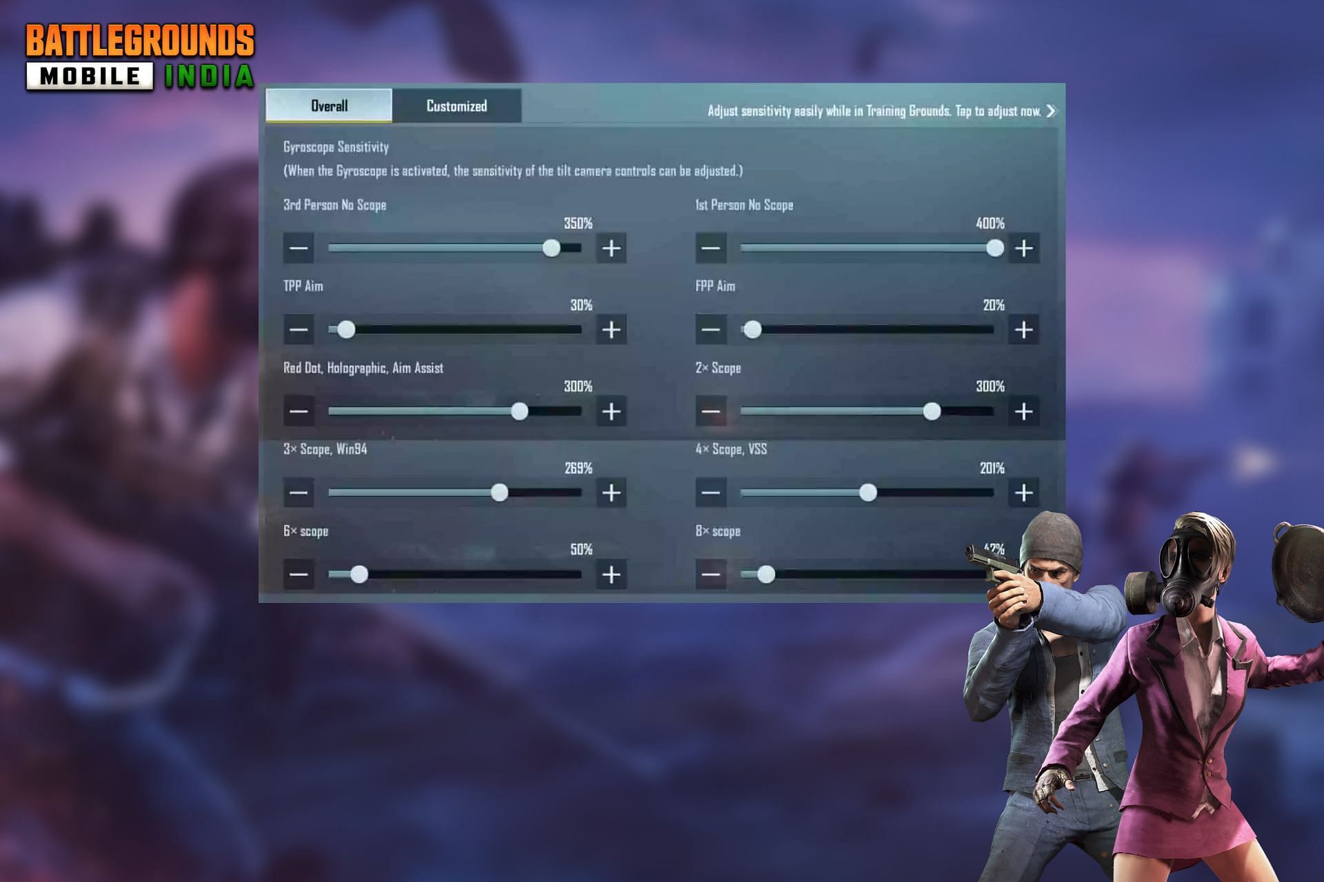 BGMI players can change sensitivity settings to perform better (Image via Sportskeeda)