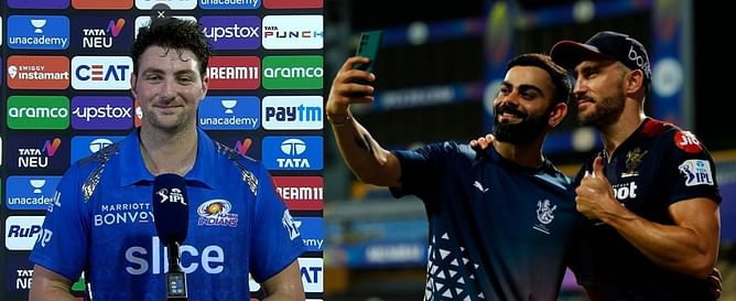 “It was a picture of him, Maxi and Virat all in MI kit” - Tim David on cheeky message he received from Faf du Plessis ahead of MI vs DC IPL 2022 clash
