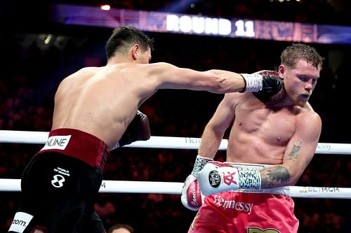 Dmitry Bivol (L) has revealed his ideal next fight isn't Canelo Alvarez (R).