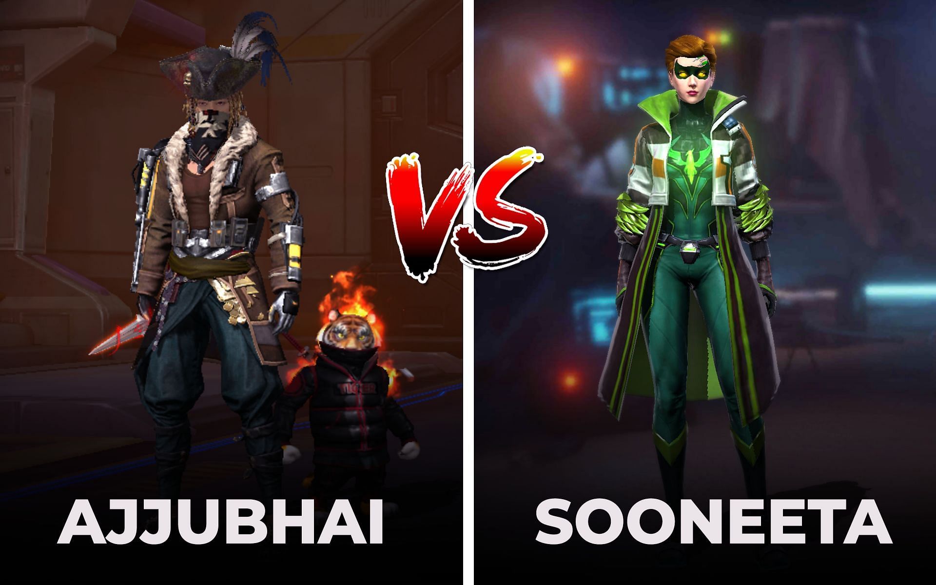 Comparing stats of Ajjubhai vs Sooneeta (Image via Sportskeeda)