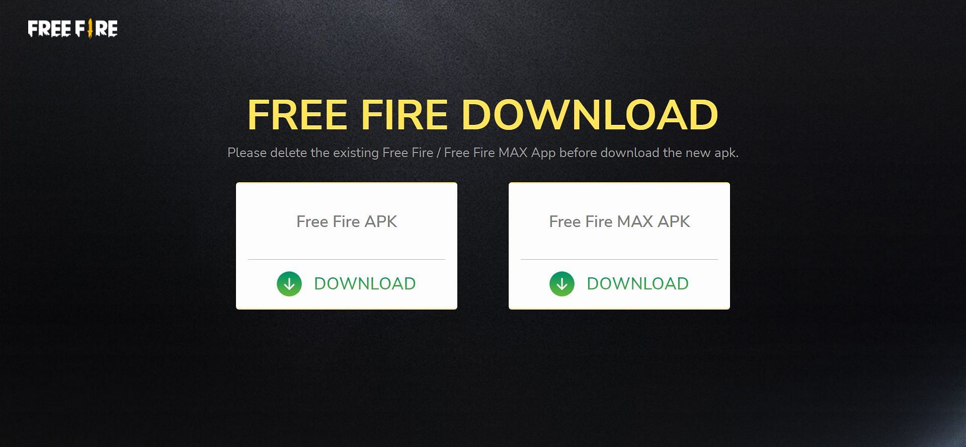 Download size for both APK files (Image via Garena)